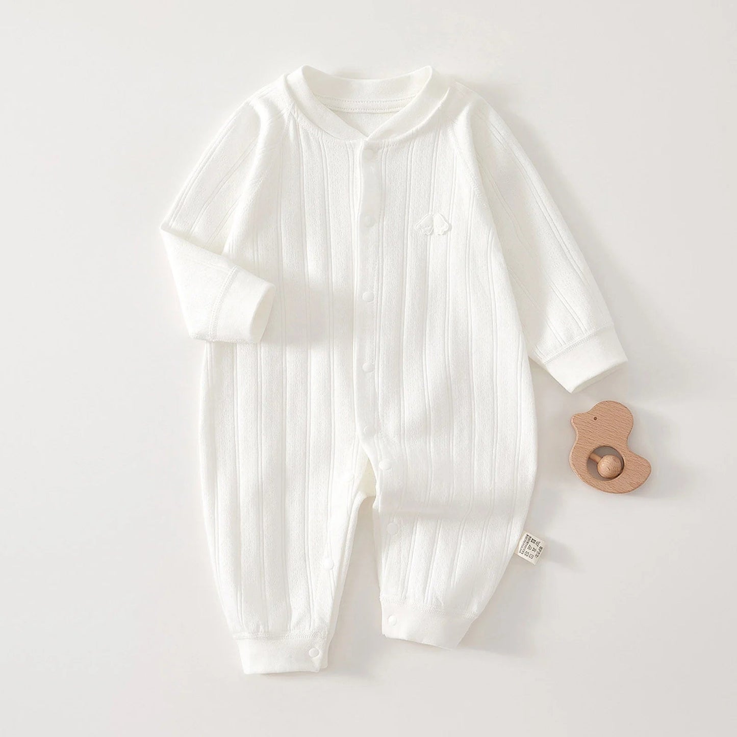 Combinaison bébé en coton doux avec fermeture éclair