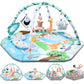 Tapis de jeu bébé avec jouets sensoriels amovibles et textures variées