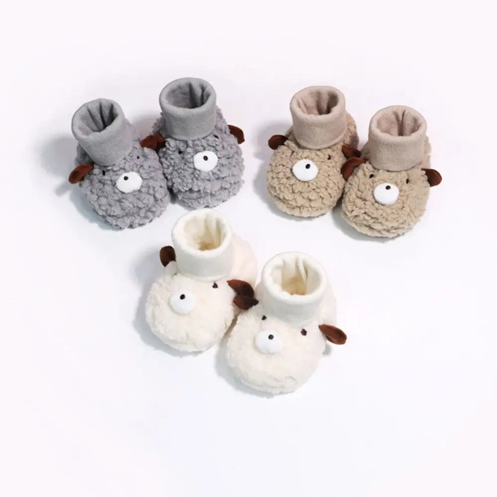 Chaussons bébé en coton avec motif ours mignon