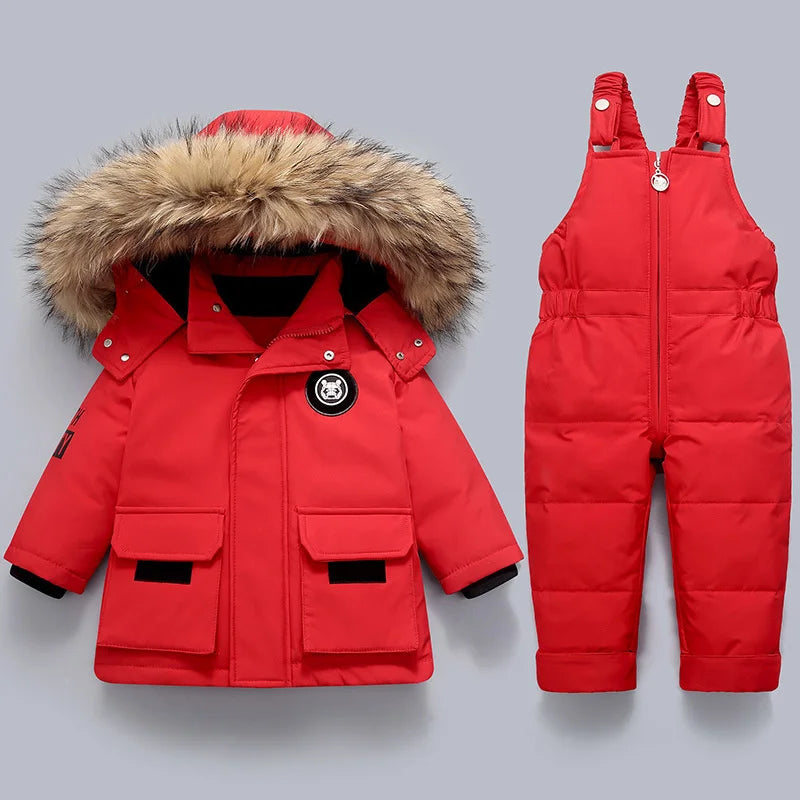 Ensemble hiver bébé avec doublure douce et boutons