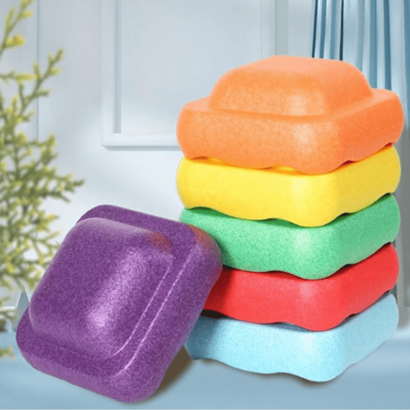 Vue aérienne d'un parcours créatif avec des blocs