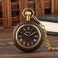 Montre de poche en bois avec chaîne en métal