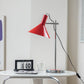 Lampe de table avec finition chromée, abat-jour orienté vers le haut