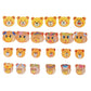 Détails des expressions faciales interchangeables sur les personnages