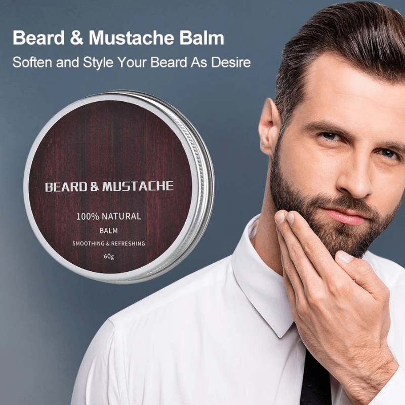 Kit de croissance de barbe avec dermaroller et huile nourrissante
