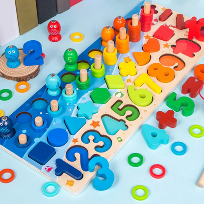 Ensemble complet de puzzle éducatif Montessori en bois