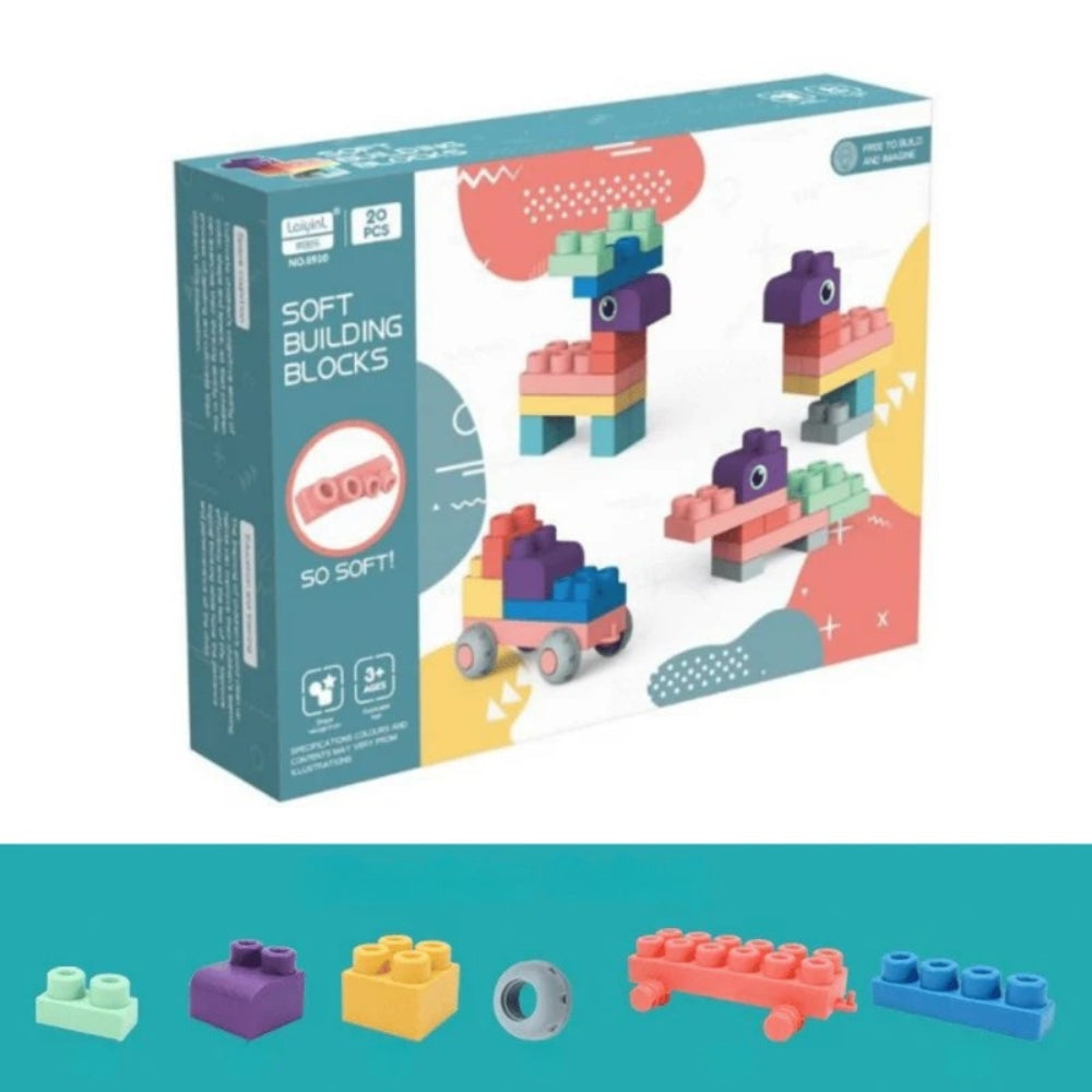 Collection de blocs souples empilés de manière créative