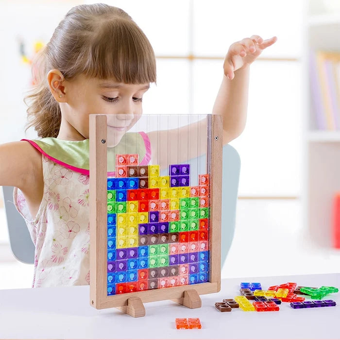 Blocs colorés en cristal empilés en forme de tour