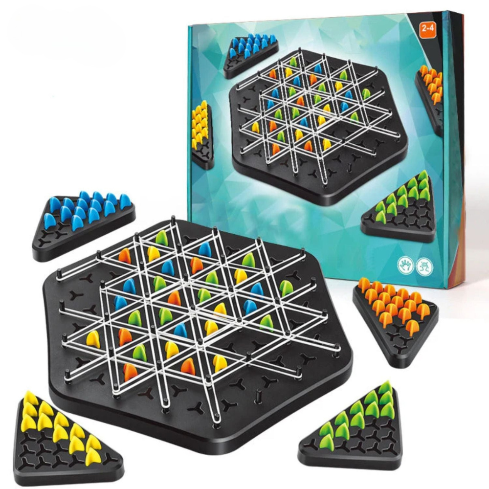 Jeu de société stratégique pour enfants avec pièces colorées