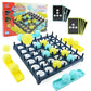 Plateau de jeu avec cartes à motifs circulaires visibles