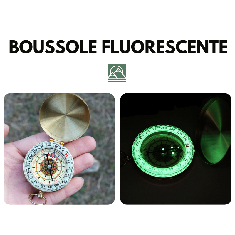 Boussole phosphorescente pour orientation nocturne