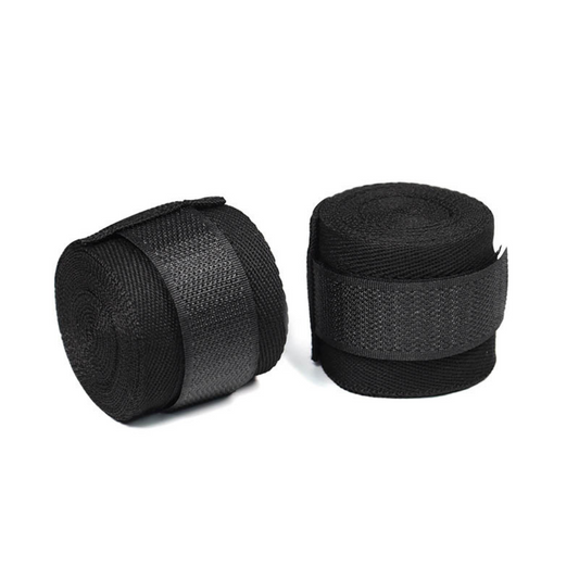 Bandages de poignet déroulés, montrant la longueur de 3 mètres