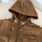 Vue arrière de la parka unisexe marron pour enfants