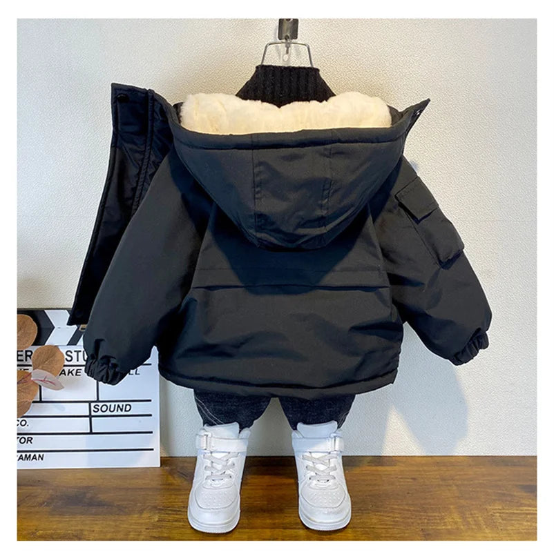 Veste en coton épais pour garçon, vue de côté