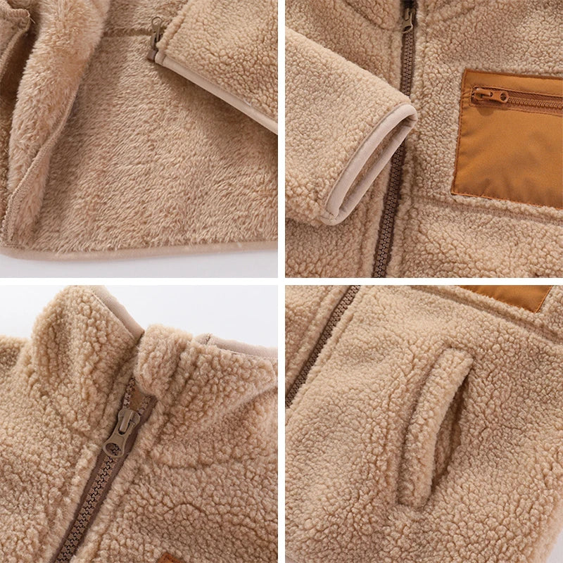 Veste en fleece bleu pour garçon avec fermeture éclair