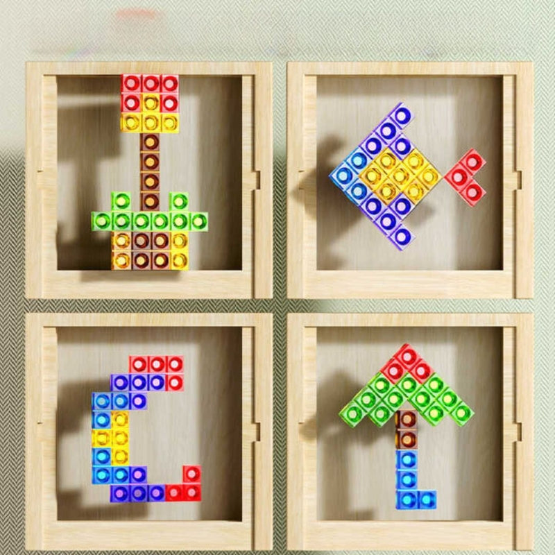 Vue rapprochée des pièces de puzzle en bois sur table