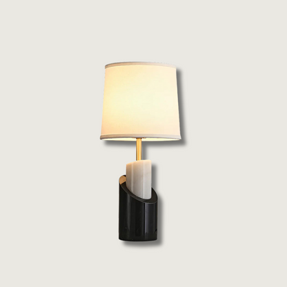 Lampe de table avec abat-jour en tissu blanc