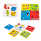 Enfant jouant avec un puzzle d'expressions faciales colorées