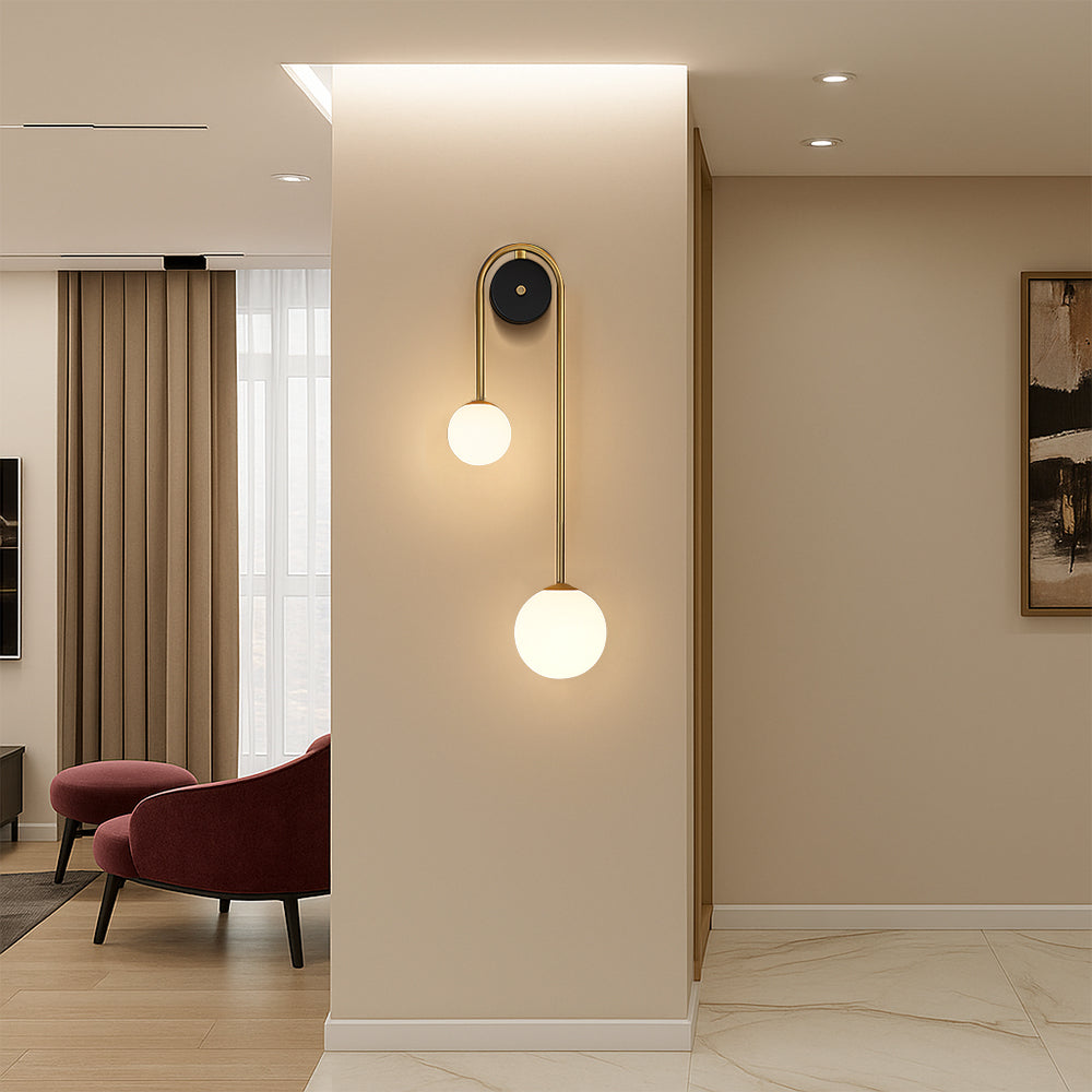 Applique murale en laiton avec lumière douce diffusée