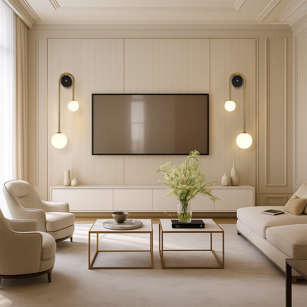 Applique murale moderne installée dans un salon élégant
