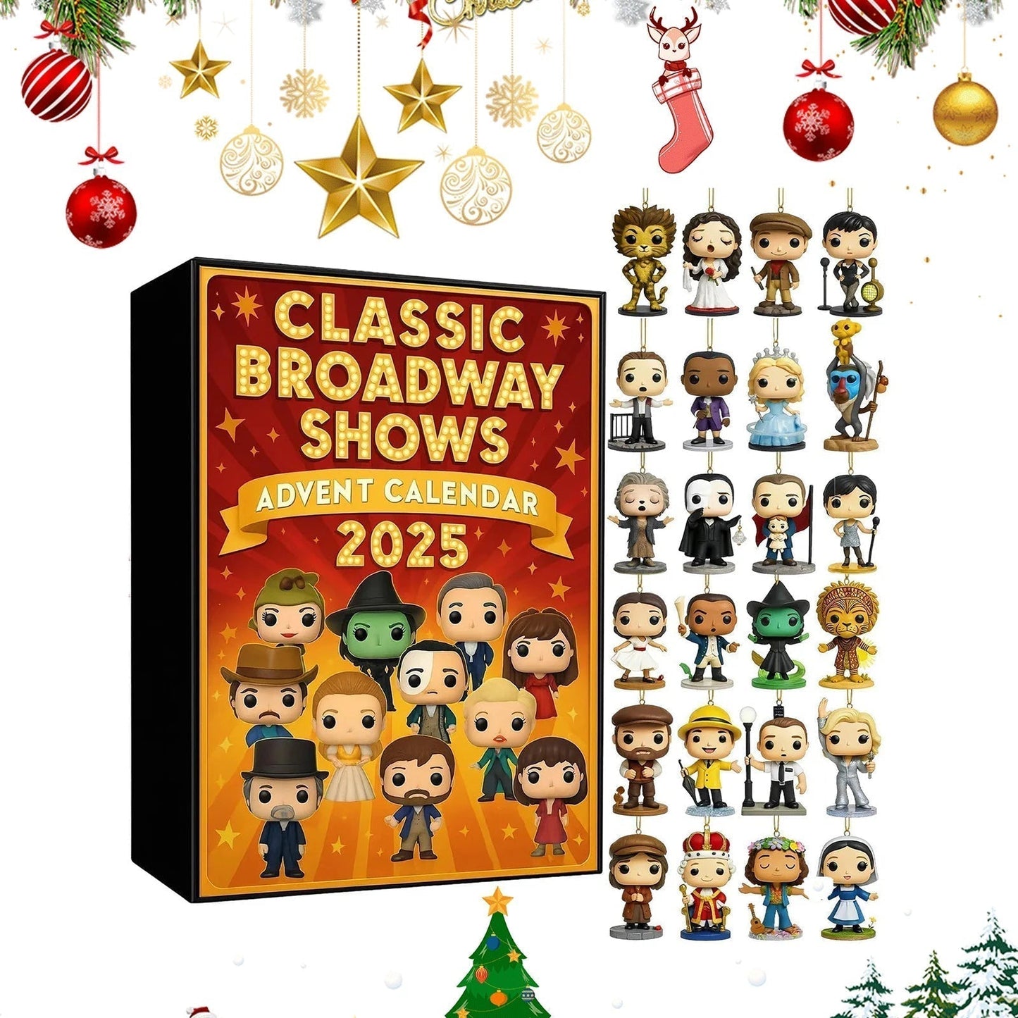 Détail d'une figurine emblématique de Broadway dans le calendrier