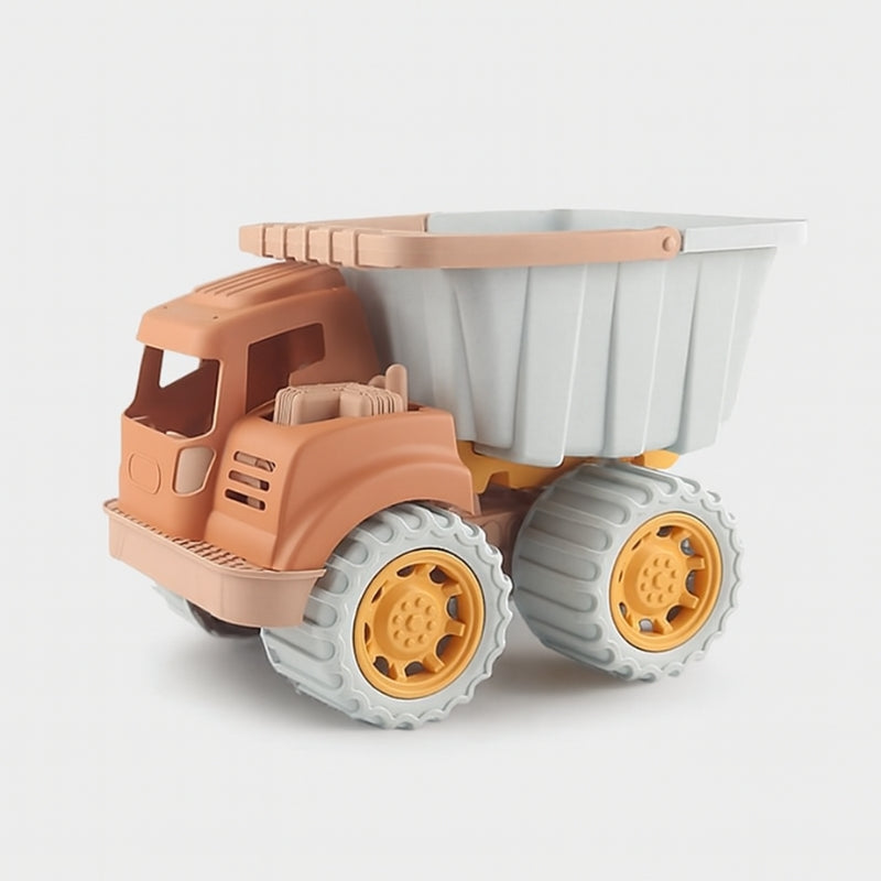 Camion benne en plastique avec benne relevée, vue latérale