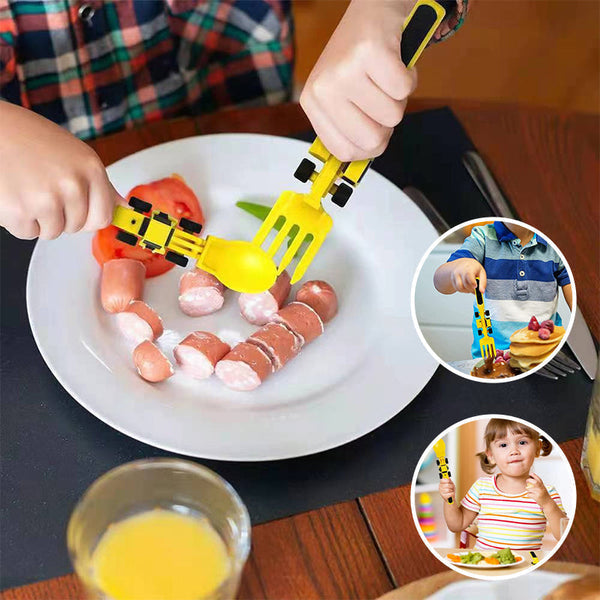 Couverts ludiques pour enfants avec design de construction