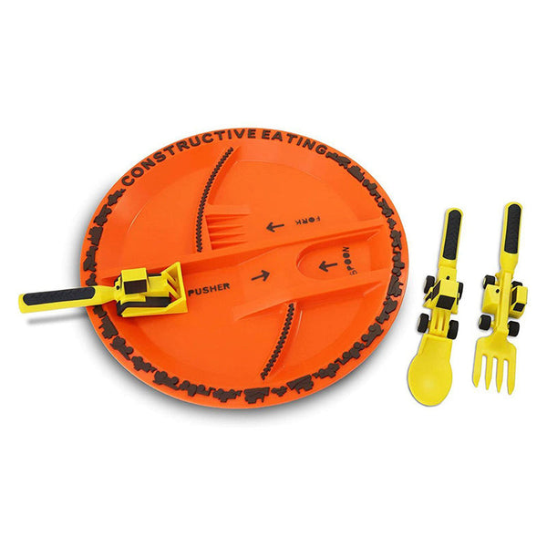 Couverts enfant bulldozer en plastique alimentaire sans BPA