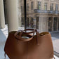 Sac tote vintage beige avec poignées robustes