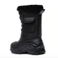 Vue latérale des bottes montrant la texture imperméable