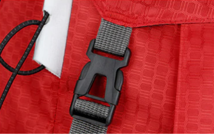 Vue de dessus du sac à dos montrant la fermeture éclair