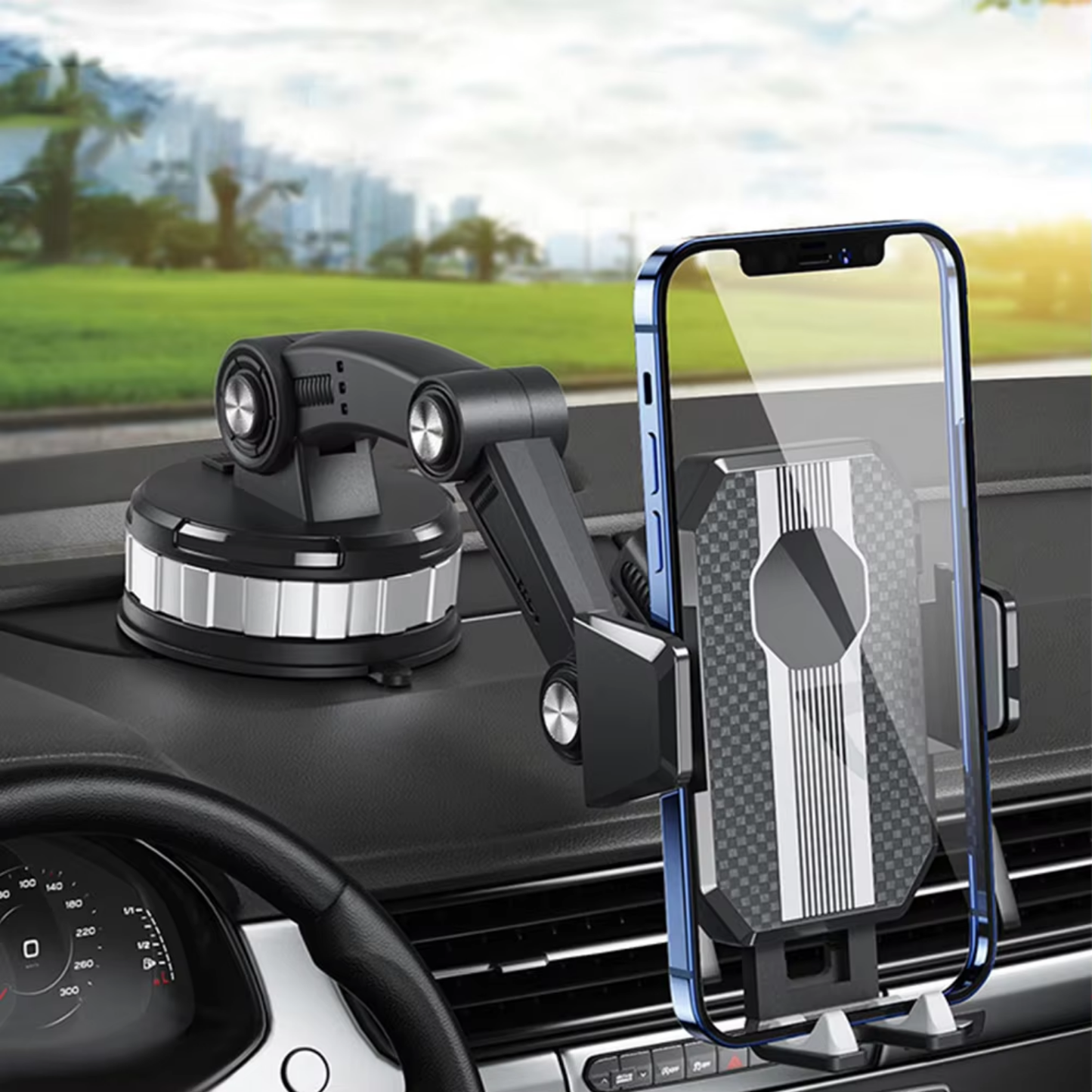 Support rotatif à 360°, smartphone fixé en position