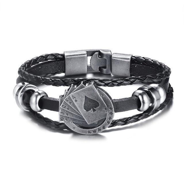Présentation du bracelet en cuir, accent sur le tressage