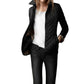 Détail des boutons du manteau matelassé chic pour femme