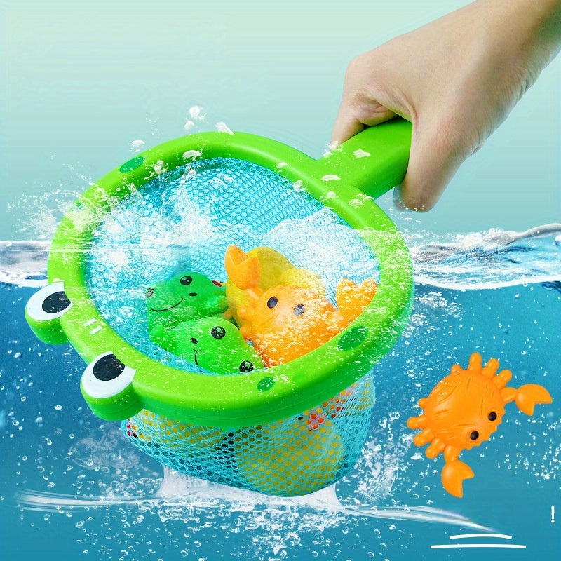 Filet de pêche en forme de grenouille avec jouets aquatiques