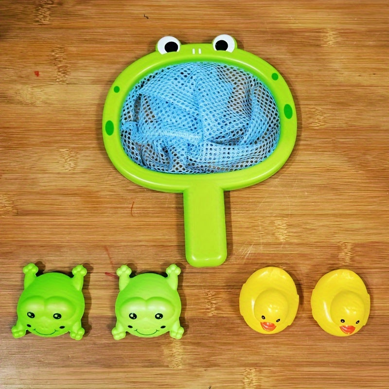 Jouets de bain flottants attrapés dans un filet pour enfants