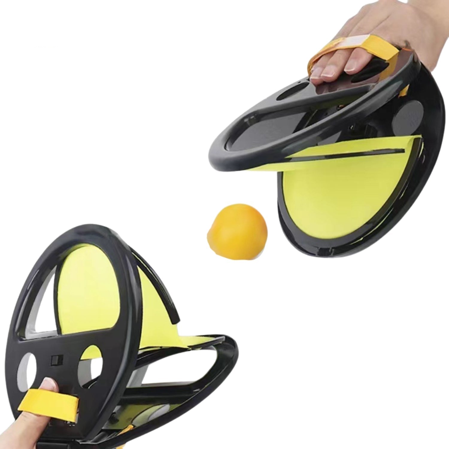 Raquettes ergonomiques et balles souples sur une table