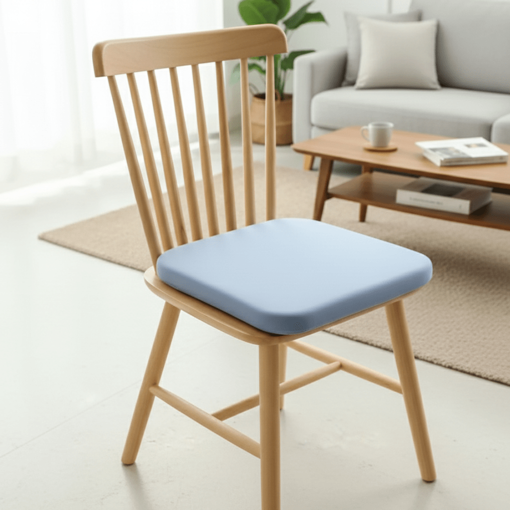 Coussin ergonomique en mousse à mémoire sur un fond neutre