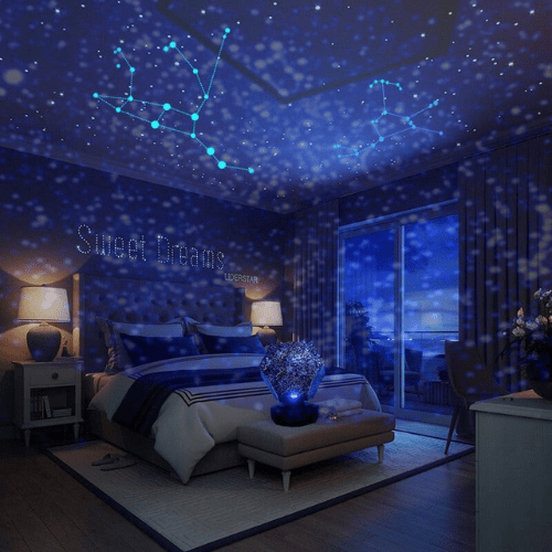 Projecteur en fonctionnement, créant une ambiance relaxante