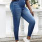 Jeggings taille haute pour femmes grandes tailles en tissu extensible