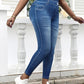 Vue de côté de jeggings slim pour un look moderne et confortable