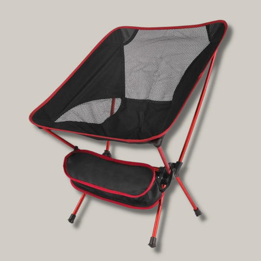 Détail des matériaux robustes de la chaise pliable