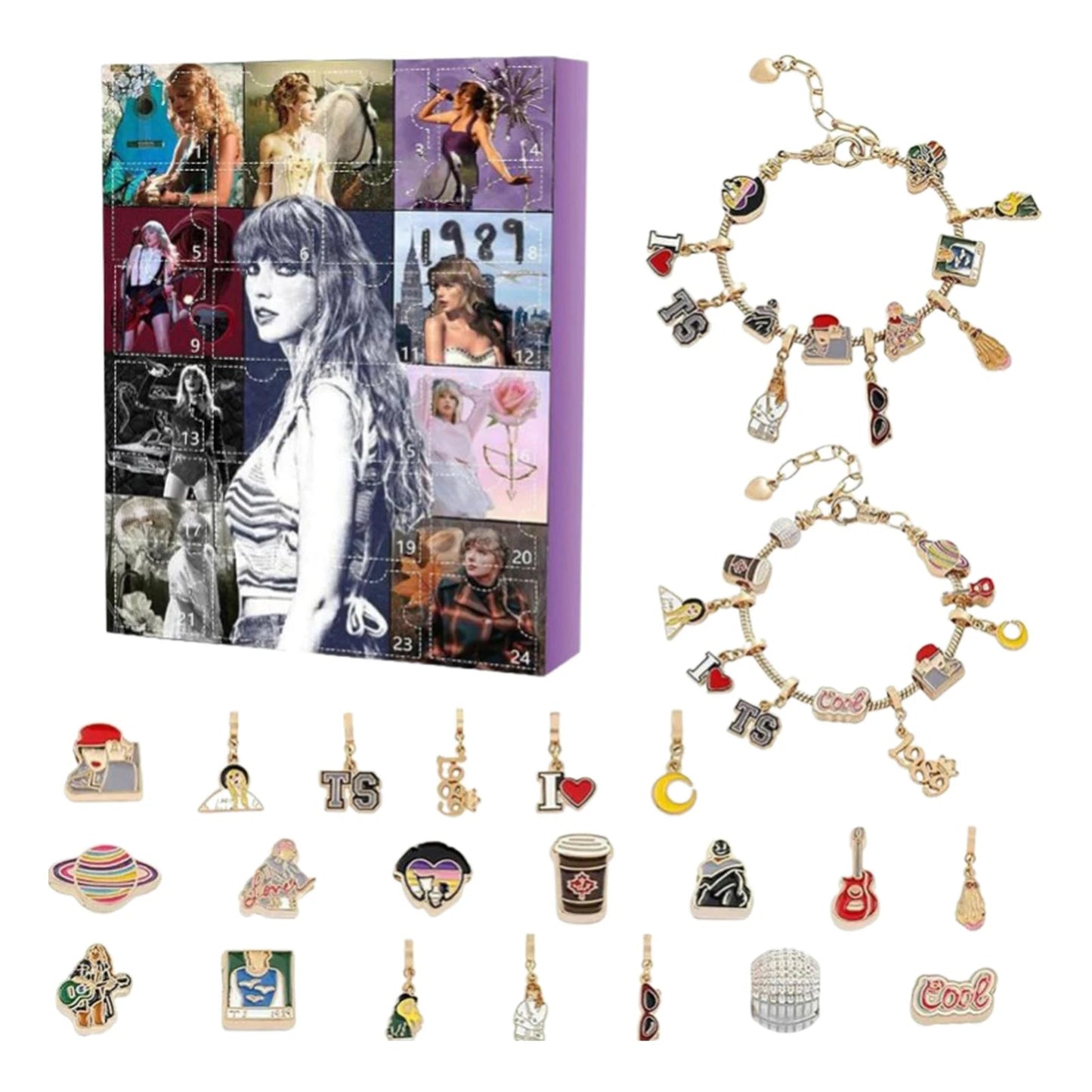 Charmes en forme d'étoiles et de cœurs pour bracelets
