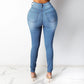 Jeggings noirs taille haute en denim extensible