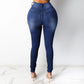 Vue arrière de jeggings noirs ajustés pour femmes