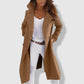 Manteau trench long en laine avec col large et boutons