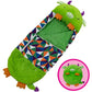 Sac de couchage déplié montrant un motif joyeux pour enfants