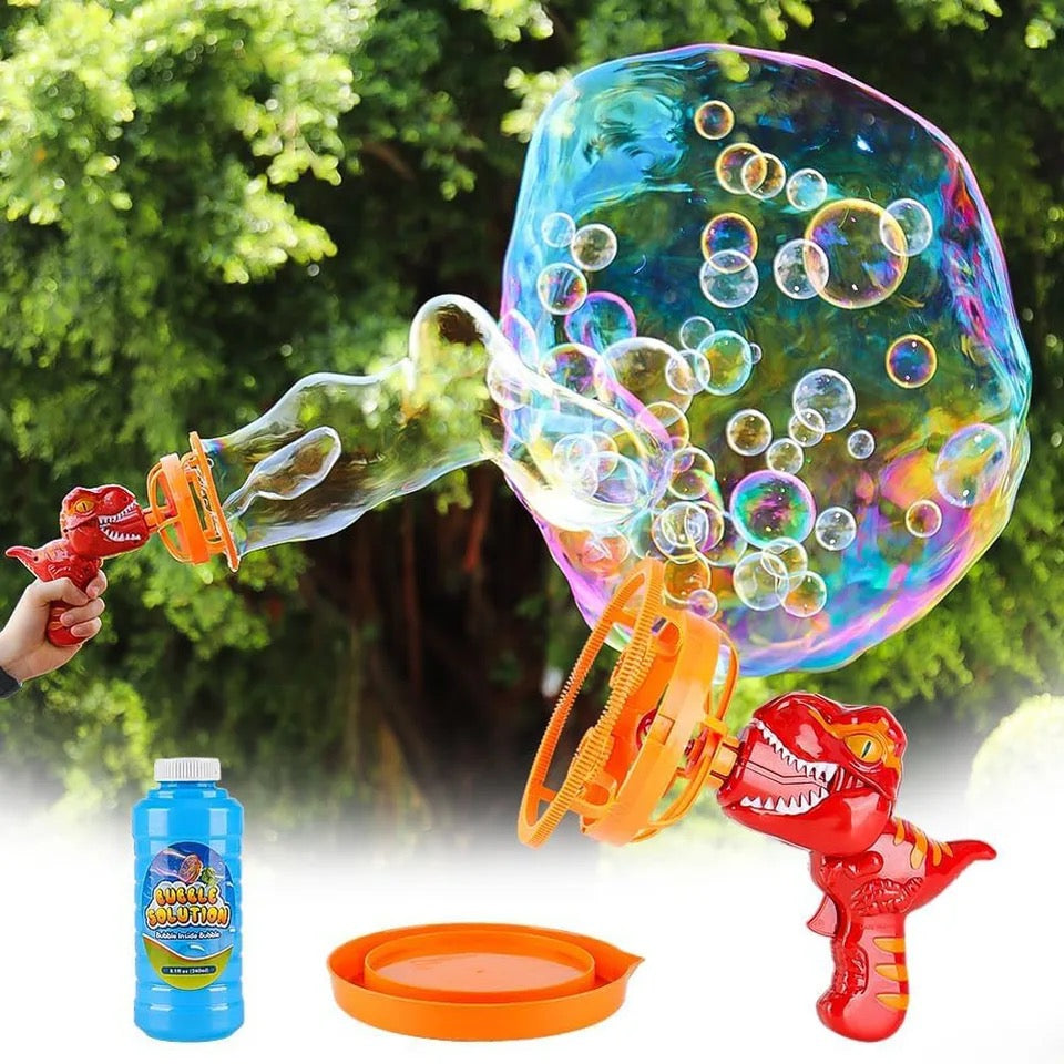 Blaster à bulles dinosaure prêt pour l'aventure extérieure