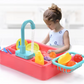 Évier éducatif avec vaisselle et aliments pour jeu de rôle