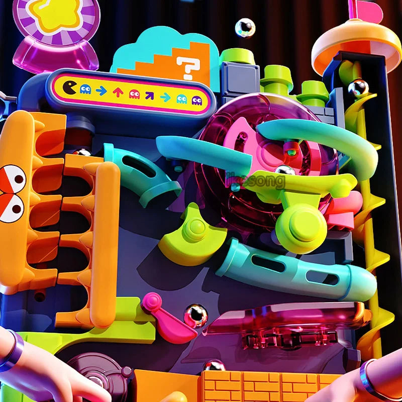 Vue d'ensemble du jouet éducatif avec piste multi-couches